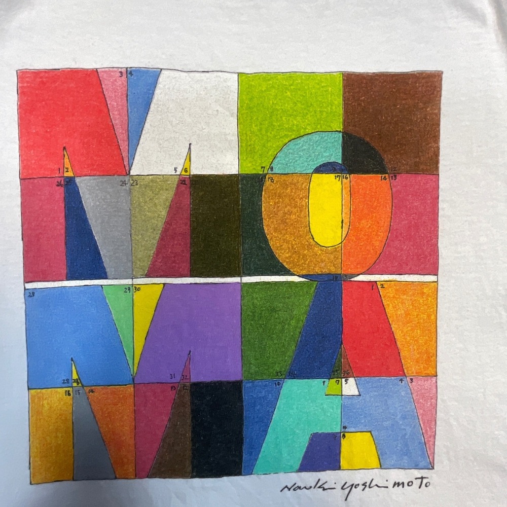 MoMA Tank Top Mens M White Naoki Yoshimoto Graphic Art Museum Cut Off Shirt